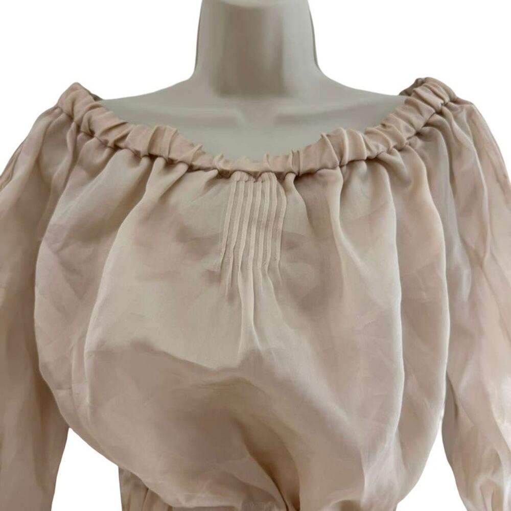 J Crew Collection Womens Pale Pink Off The Shoulder Crop Top Silk Lined sz 4 - Picture 13 of 16